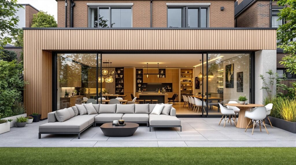 Uitbouw met veel glas