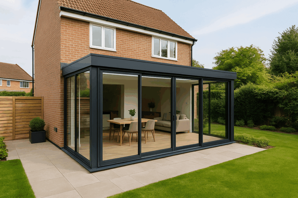 Voorbeeld glazen aanbouw ontwerpen